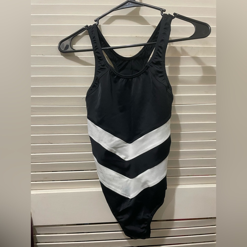 Women's One Piece Swimsuit Black/White
